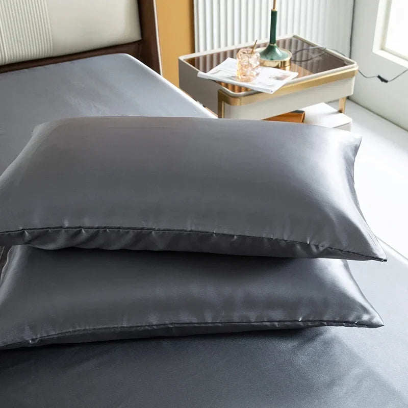 Luxury Emulation Silk Satin Fitted Sheet