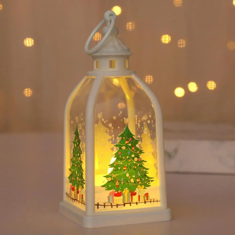 Christmas Lantern Decorative Holiday Tabletop Candle