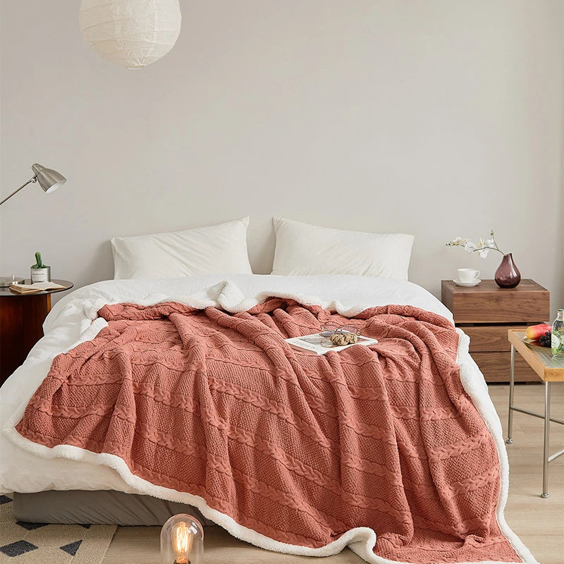 Luxury Feeling Sherpa Cotton Blankets