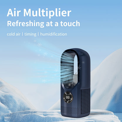Portable Air Conditioning Fan USB Tower Fan Desktop Bladeless Fan - With Water Mist Cooling, Seven-color LED Ambient Light, Timer And Smart Shutdown - Perfect For Office, Travel, Camping And Home Essentials